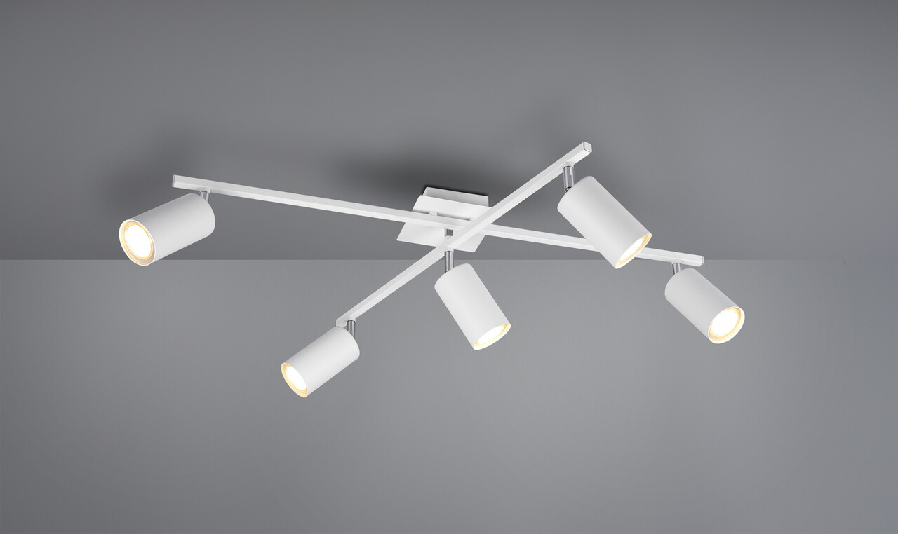 Plafoniera Marley, TRIO, 77.4x57.4x22.4 cm, 35W, 5x GU10, metal, alb - imagine 4